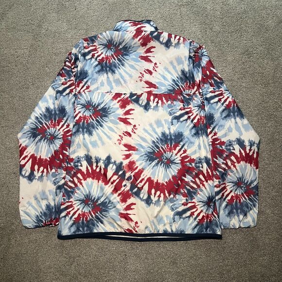 Eddie Bauer Jacket Mens Small Tie Dye Snap Button Henley Windbreaker Rain Shirt - Picture 2 of 5